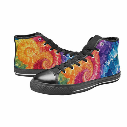 MEN'S Tie Dye Swirl High Top Canvas Aesthetic Sneakers