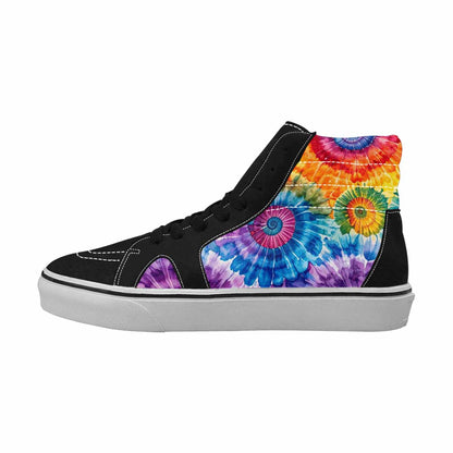WOMEN'S Tie Dye Swirl High Top Canvas Surreal Custom Shoes