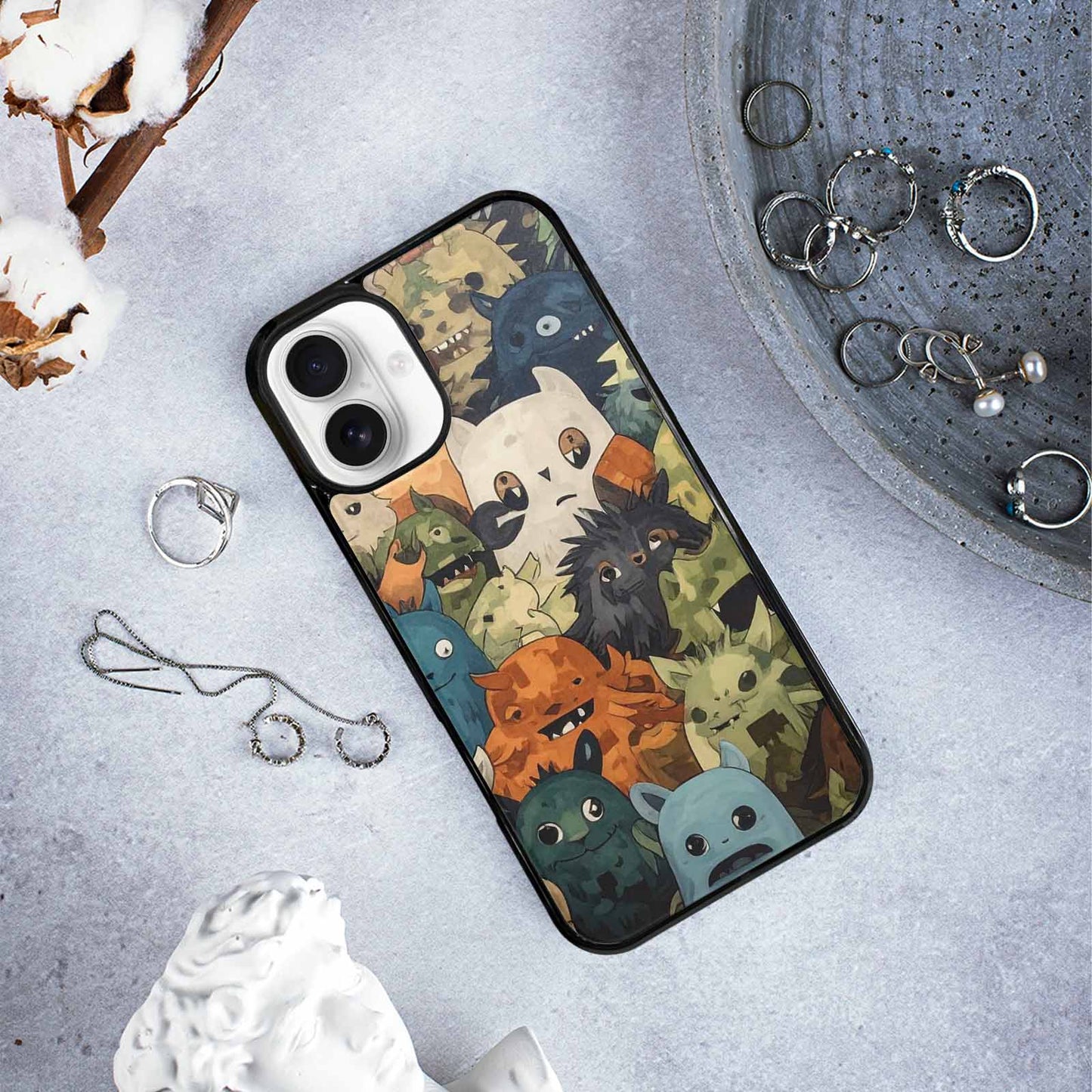 iPhone 16 Plus Case — Monsters Camomonsters Pattern Gsw, Personalized Phone Case