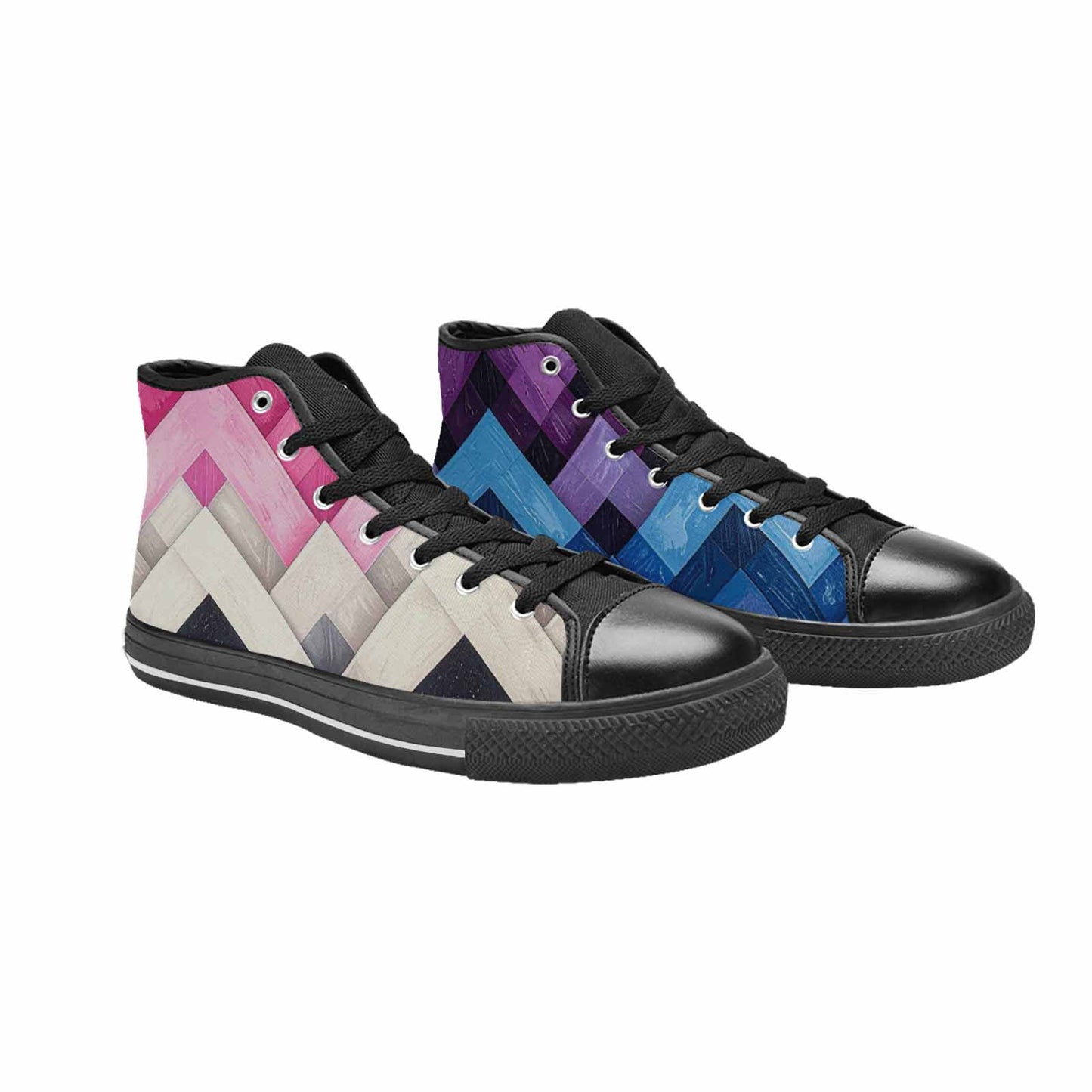 MEN'S Genderfluid Flag Color High Top Canvas Dark Academia Custom Shoes