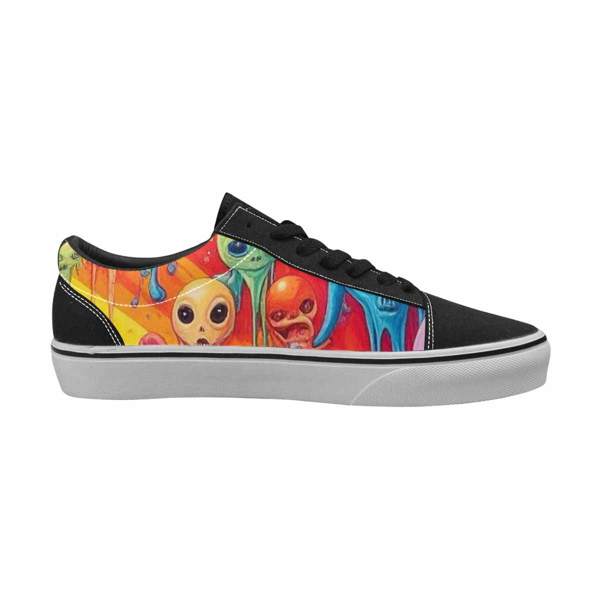 WOMEN'S Aliens  Tie Dye Lace-Up Canvas Wallpaper Art Custom Sneakers