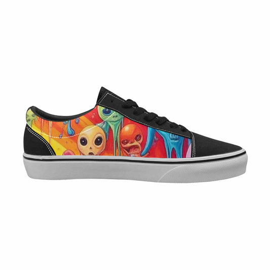 WOMEN'S Aliens  Tie Dye Lace-Up Canvas Wallpaper Art Custom Sneakers