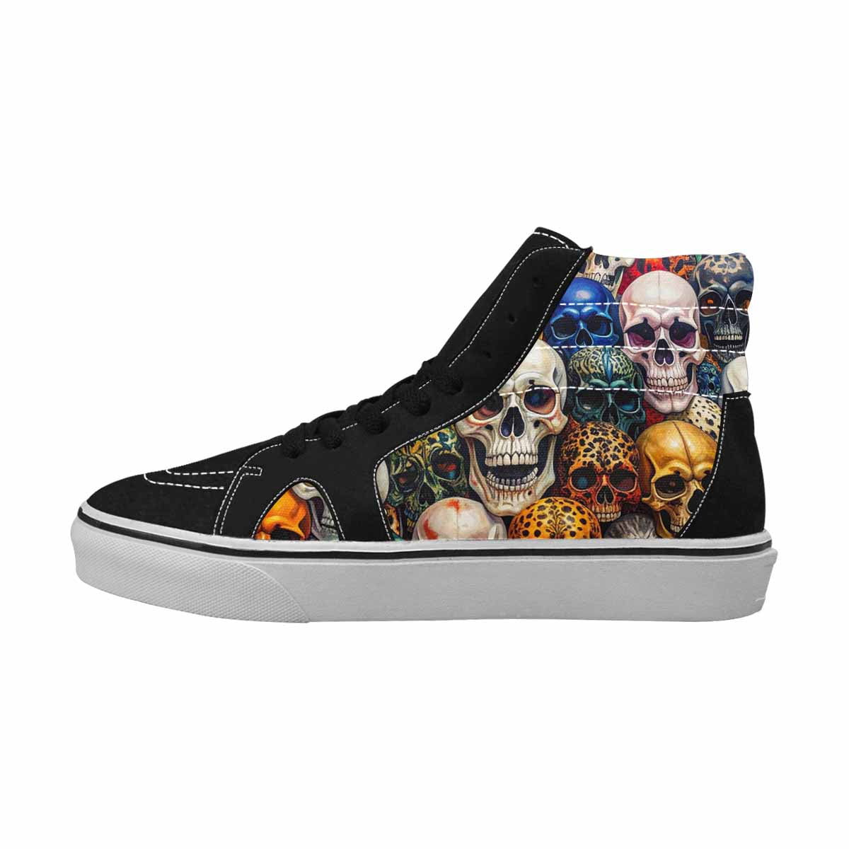 MEN'S Skulls High Top Canvas Neon Fantasy Shoes