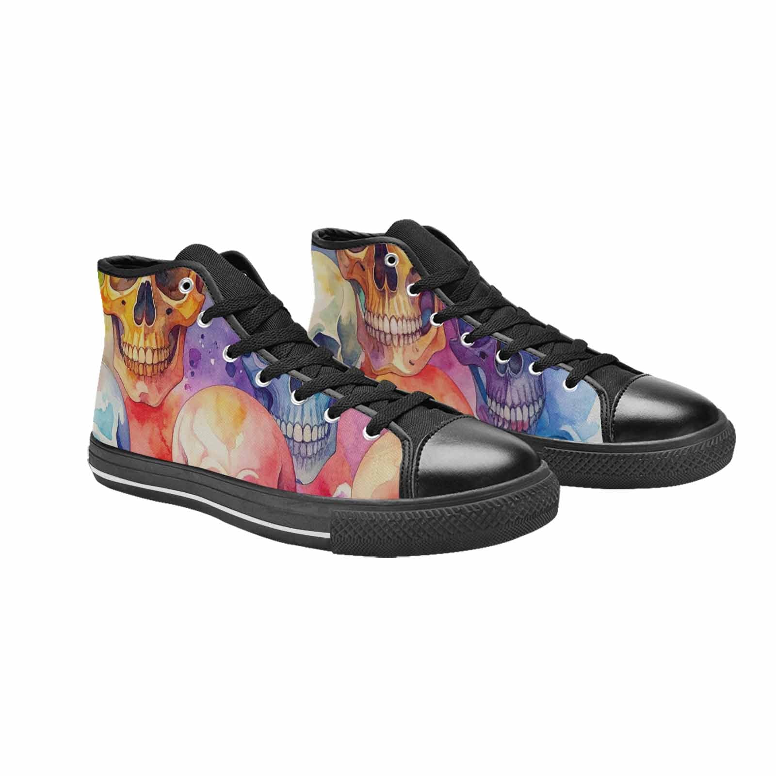 MEN'S Kulls - Watercolor High Top Canvas Wallpaper Art Sneakers