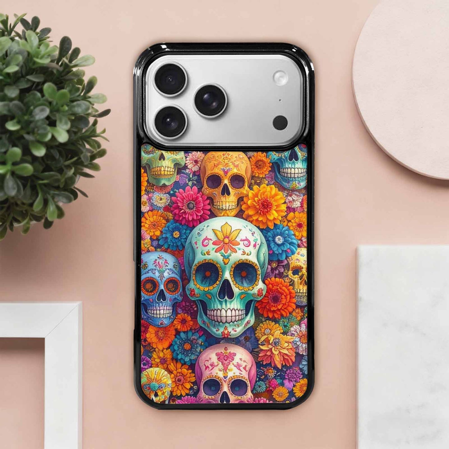 iPhone 17 Pro Max Case — Ornate Candy Color Skull Gothic Skulls, Personalized Phone Case