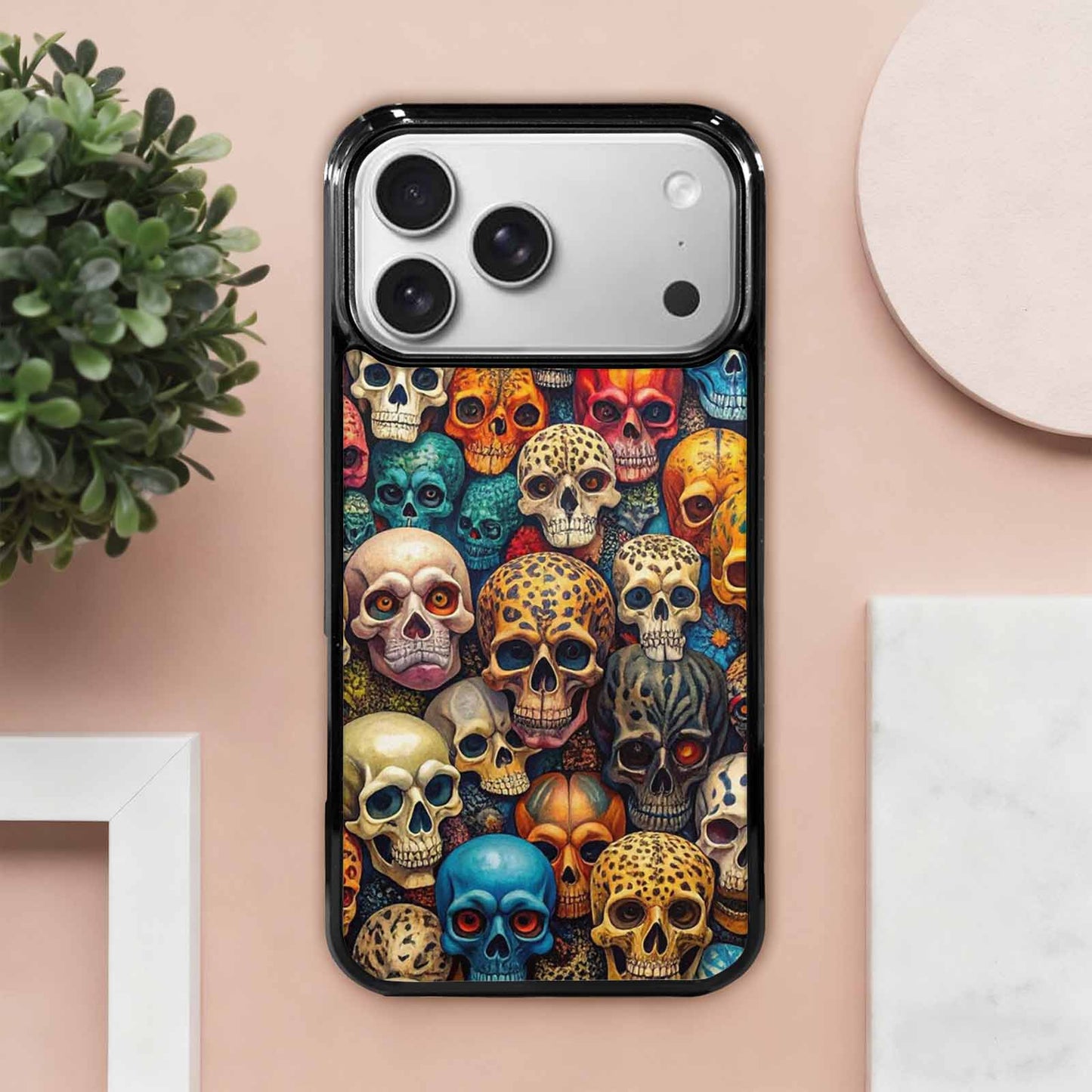 iPhone 17 Pro Max Case — Skulls Animal Print Gothic Skulls, Custom Designed Case Cover