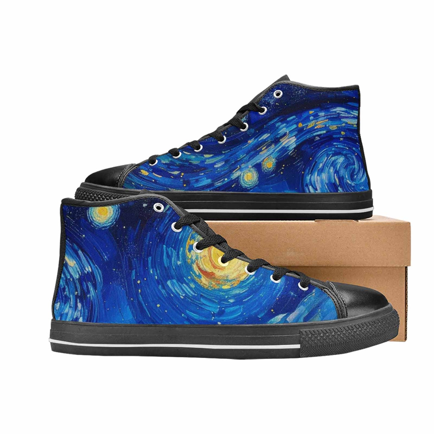 MEN'S Starry Night Van Gogh High Top Canvas Vivid Custom Shoes