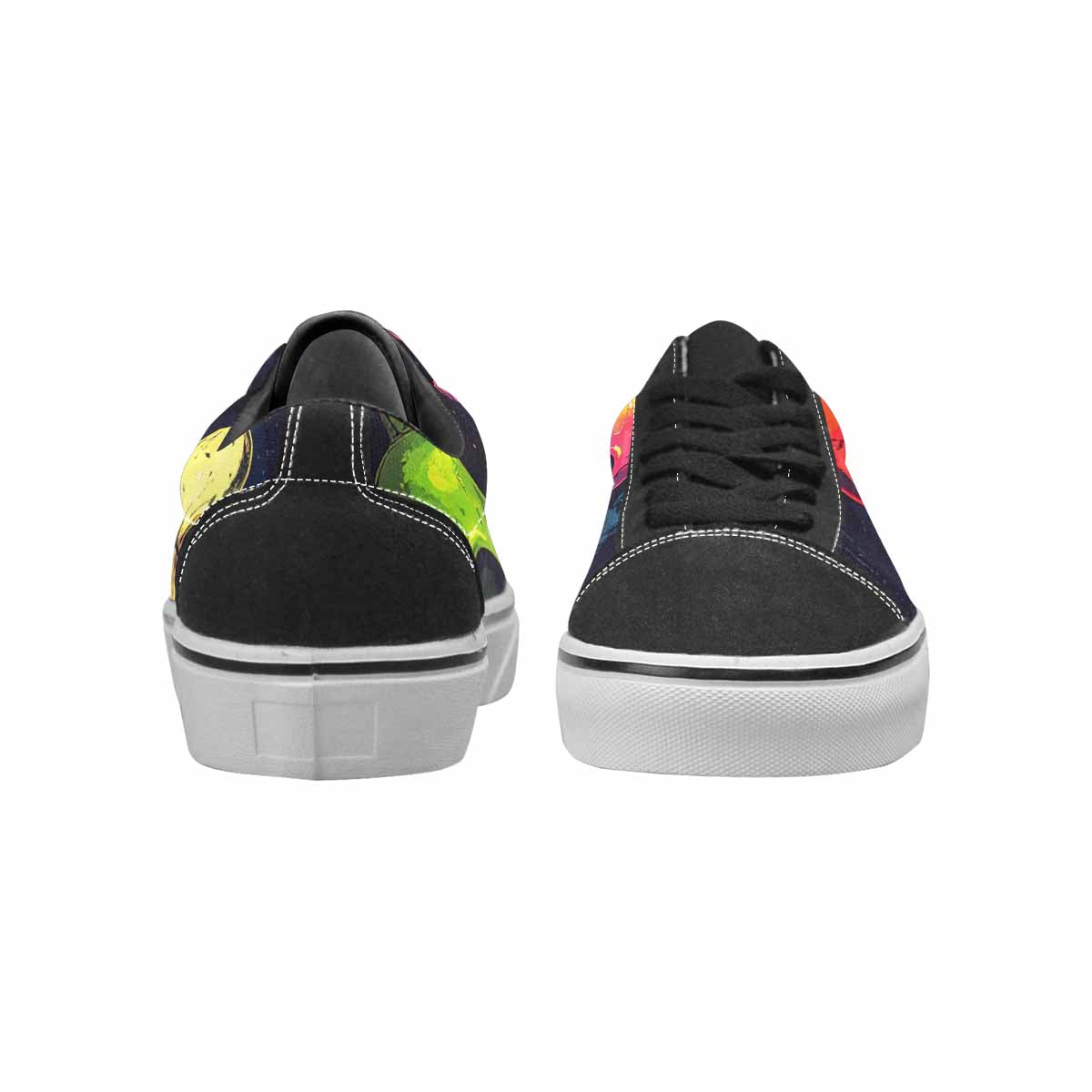 WOMEN'S Radioactive Ghost Bunny Skull Lace-Up Canvas Kaleidoscope Sneakers