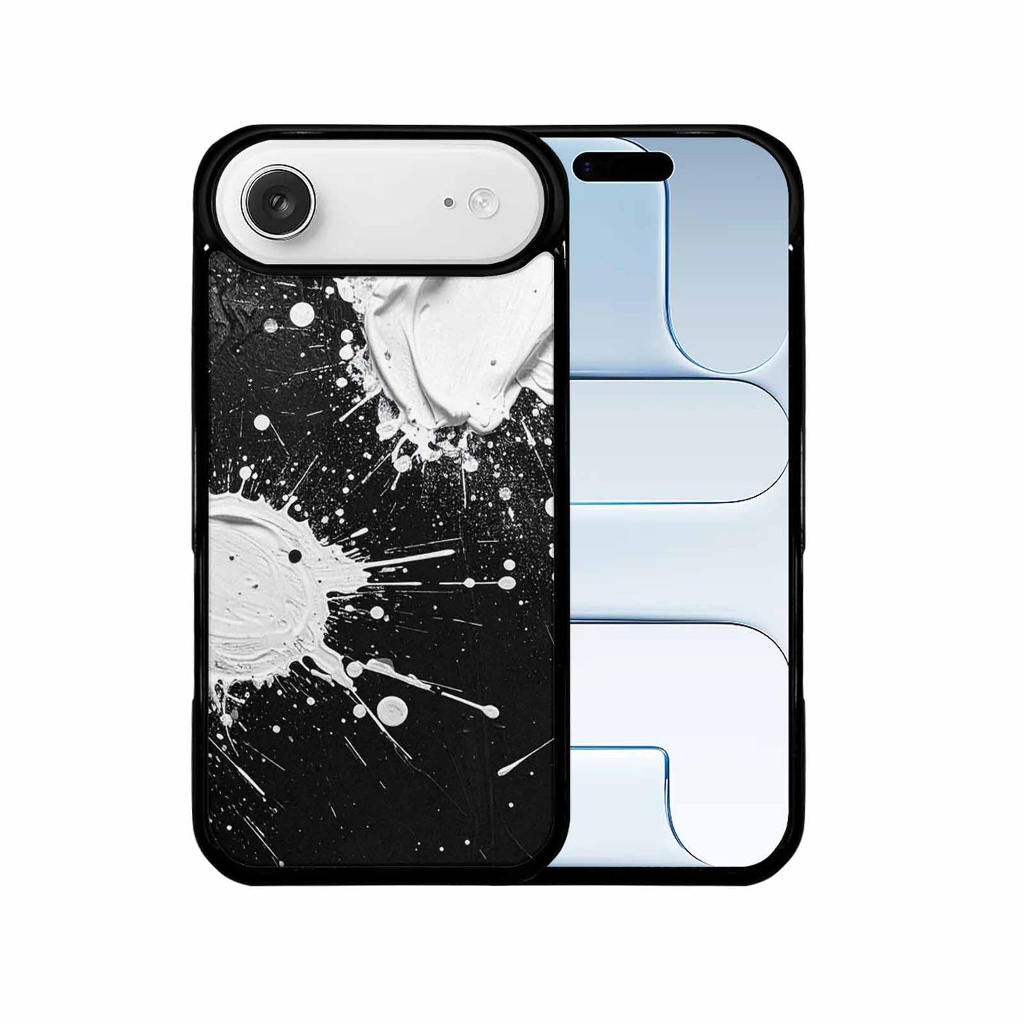 iPhone 17 Air Case — White Ink Splatter Texture On Watercolor, Custom Made Phone Cover