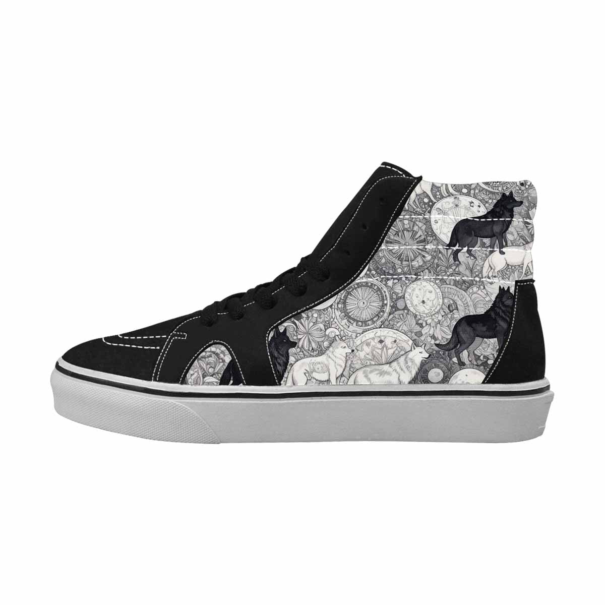 WOMEN'S Wolves Everywhere Collage High Top Canvas Dreamcore Sneakers