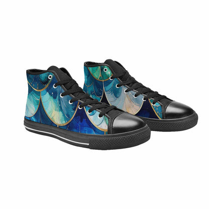 WOMEN'S Mermaid Scale High Top Canvas Aesthetic Sneakers