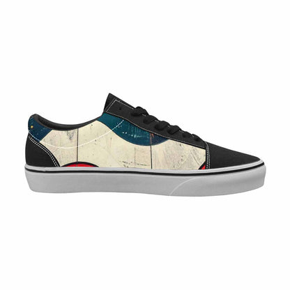 WOMEN'S Retro Wave Scallop Stripe Lace-Up Canvas Surreal Shoes