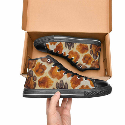 WOMEN'S Cow Animal Print High Top Canvas Cottagecore Shoes