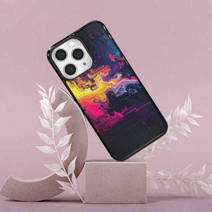 iPhone 15 Pro Max Case — Glitch Dark Art Seamless Pattern Vibrant, Custom Designed Case Cover