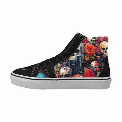 MEN'S Skulls Roses Melting Skulls High Top Canvas Cottagecore Custom Sneakers