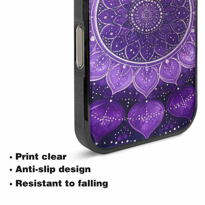 iPhone 16 Pro Case — Purple Mandala Bohemian Print Edge To, Unique Phone Case Design