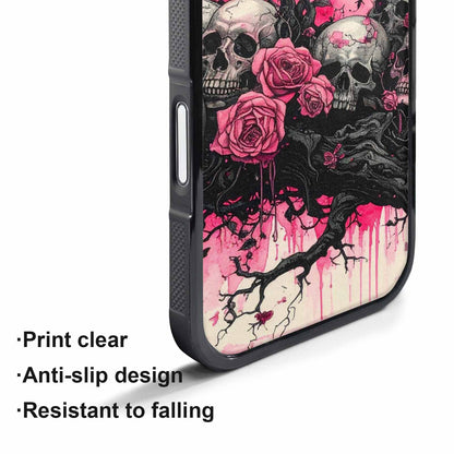 iPhone 17 Air Case — Black Pink Ink Skull And Gothic, Custom Art Phone Cover