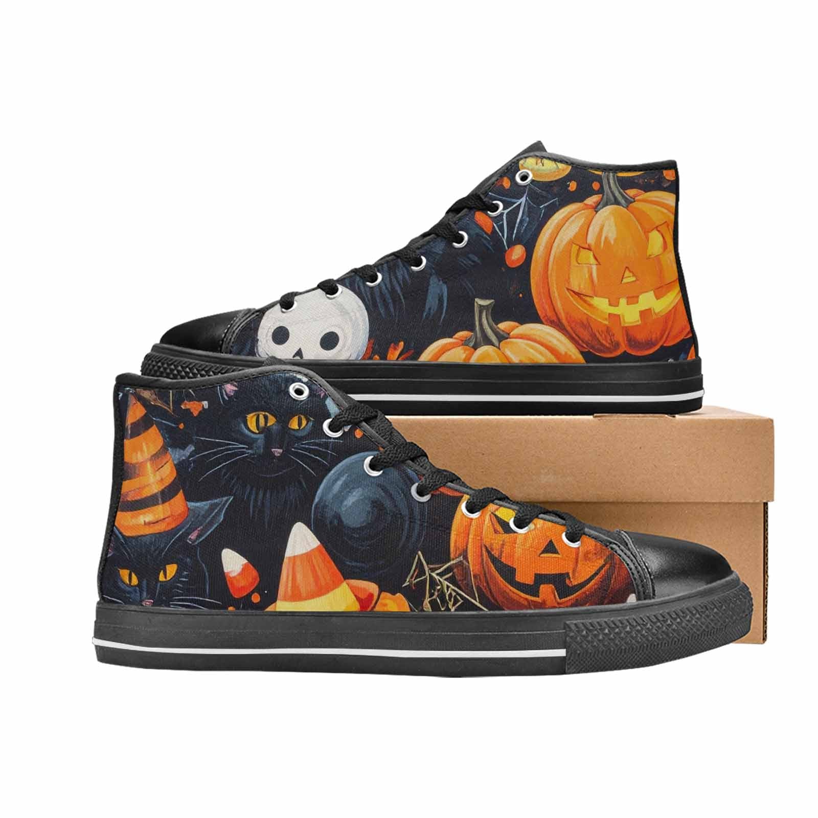 WOMEN'S Halloween High Top Canvas Vivid Custom Shoes