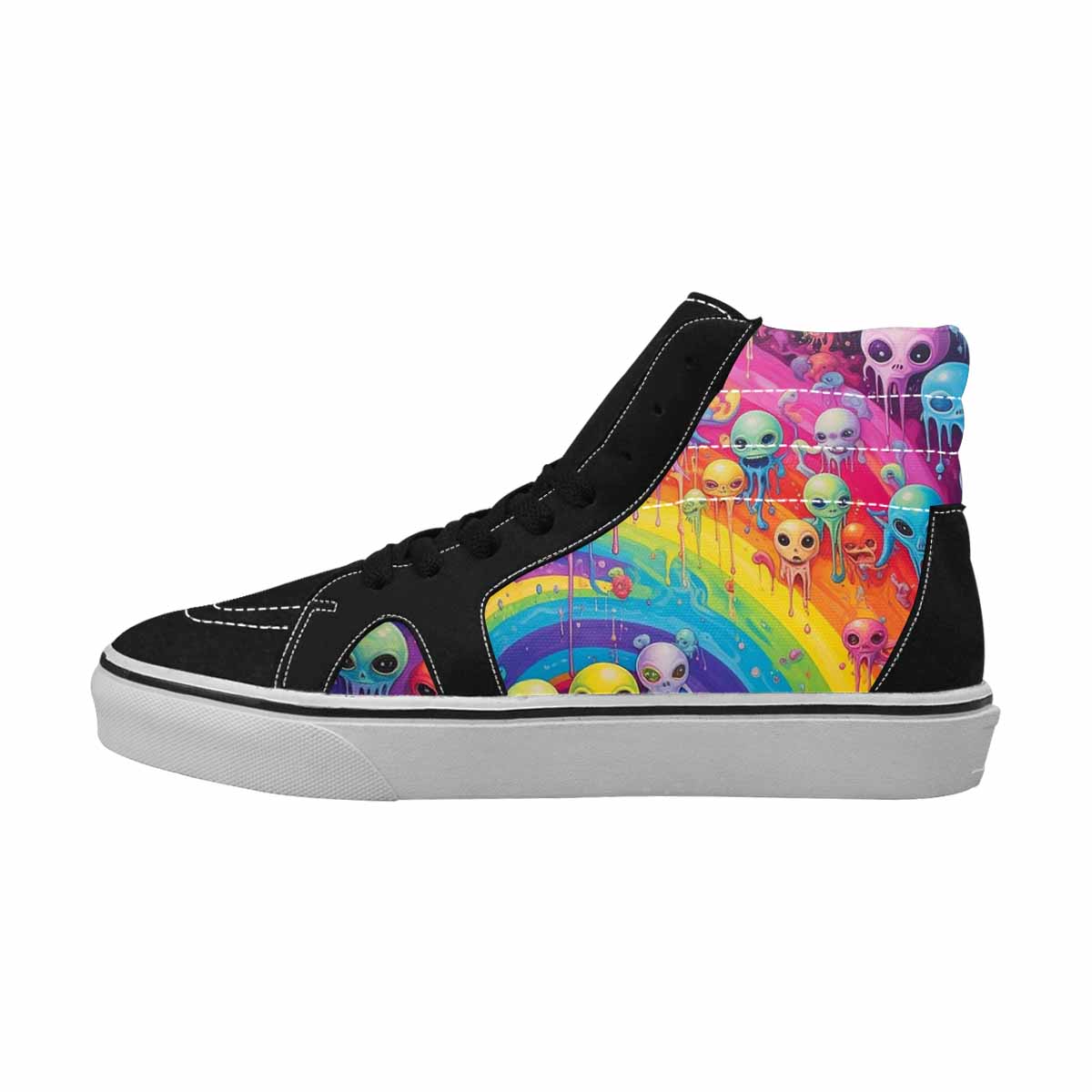 MEN'S Aliens  Tie Dye High Top Canvas Surreal Custom Shoes