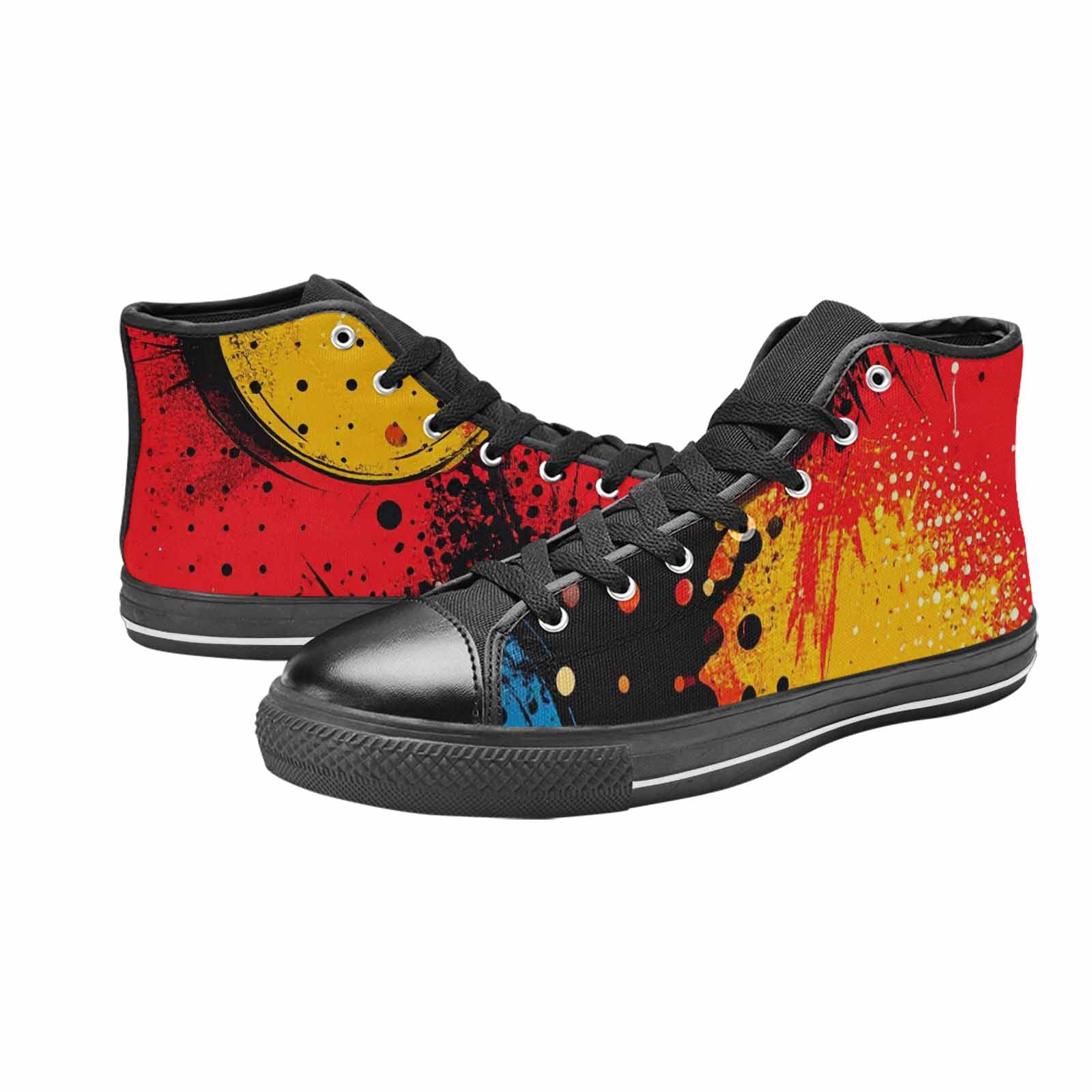WOMEN'S Comic Book Halftone High Top Canvas Surreal Sneakers