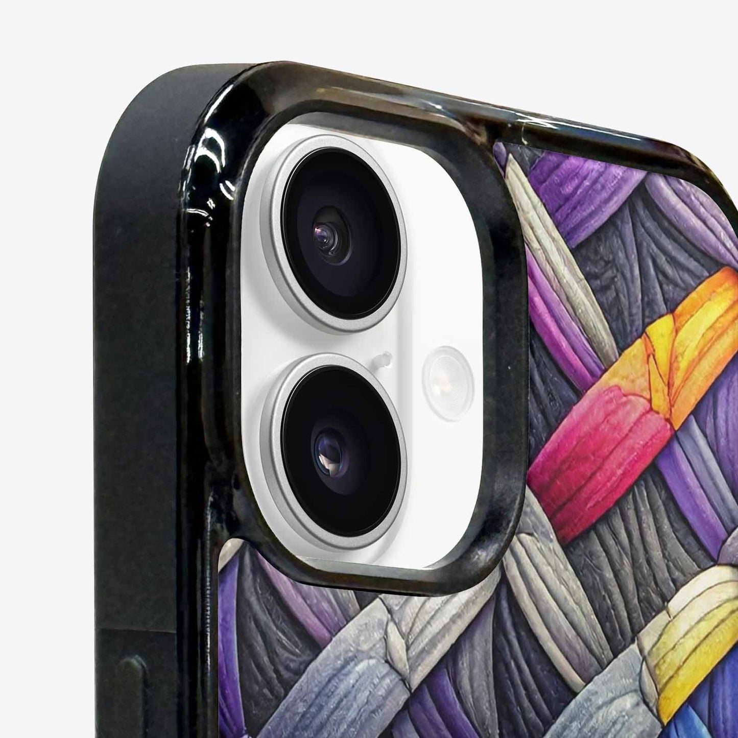 iPhone 16 Case — Asexual Flag Color Theme Small Rainbow, Custom Print Case Cover