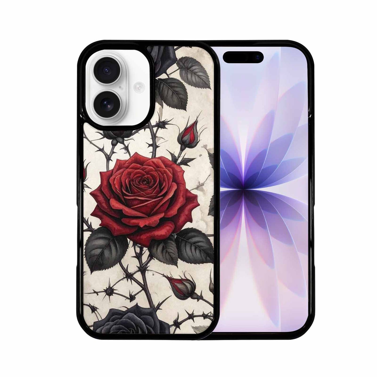 iPhone 17 Case — Small Black Gothic Rose Gothic Skulls, Personalized Phone Case