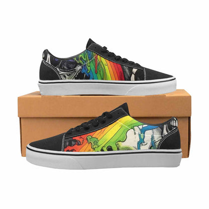 WOMEN'S Rainbow From Skull S Lace-Up Canvas Melting Art Custom Sneakers