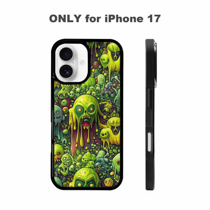 iPhone 17 Case — Toxic Radioactive Creature Pattern Original Art, Custom Printed Phone Case