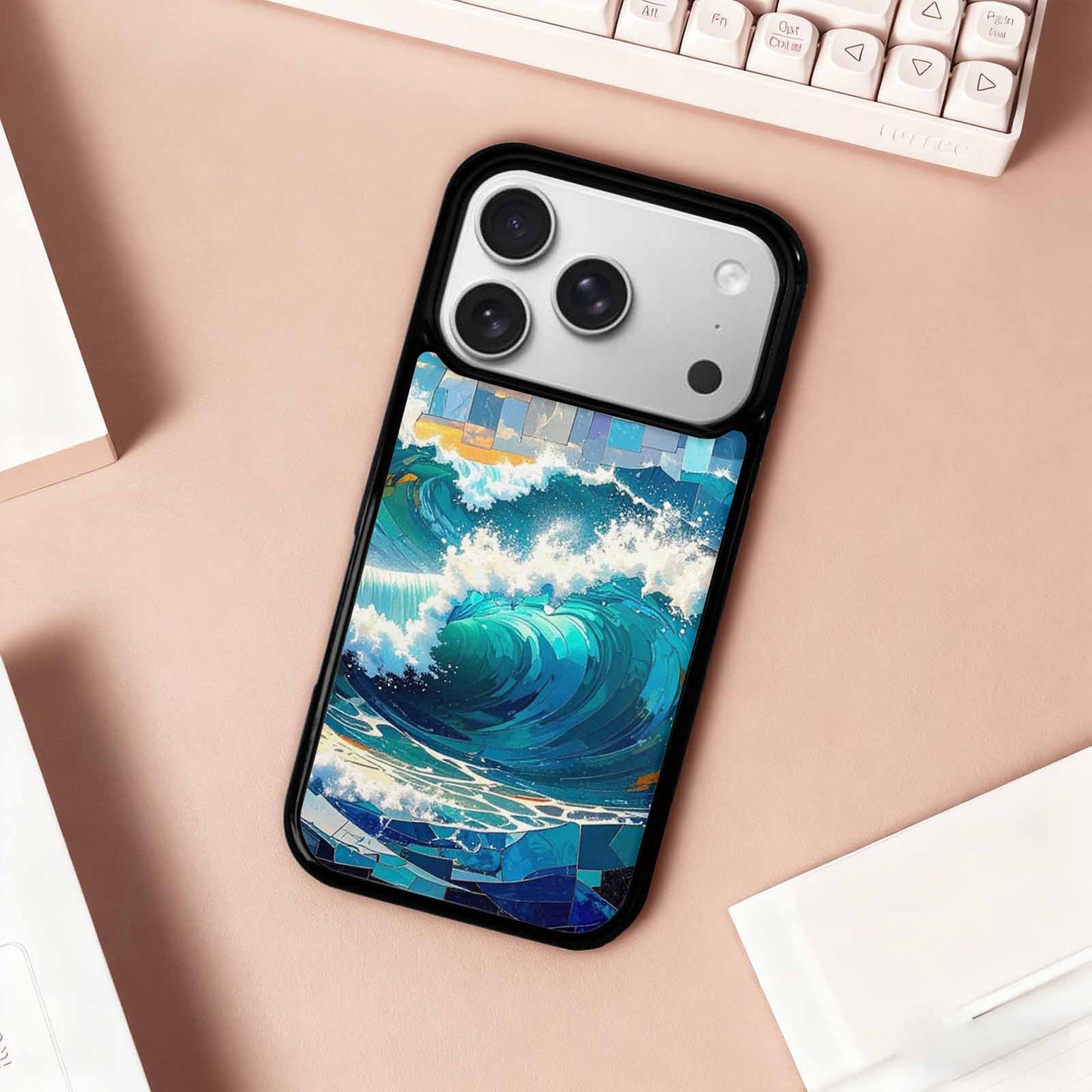 iPhone 17 Pro Case — Wave Crest Splash Wave Crest Watercolor, Customized Protective Case