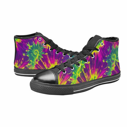 MEN'S Tie Dye - High Top Canvas Vibrant Chaos Custom Shoes
