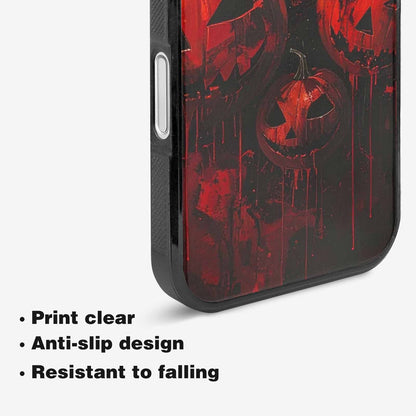iPhone 16 Case — Bloody Pumpkin Face, Custom Phone Case
