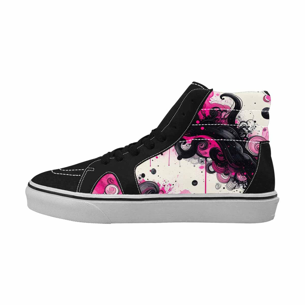 MEN'S Van Gogh Swirl High Top Canvas Vivid Custom Sneakers