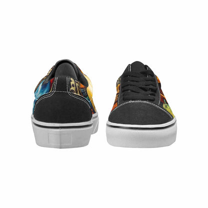 WOMEN'S Skulls  Animal Print Lace-Up Canvas Dreamcore Custom Shoes