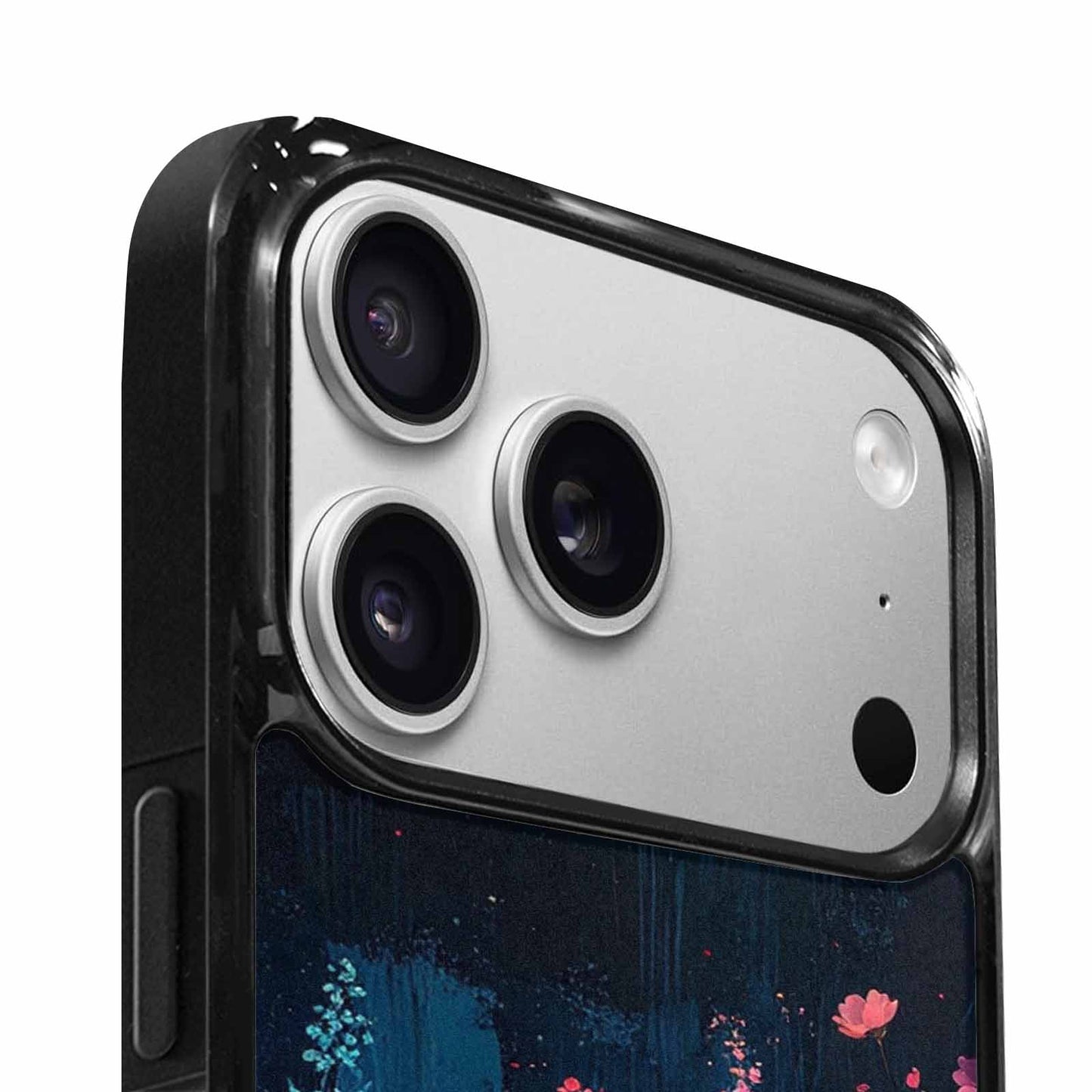 iPhone 17 Pro Max Case — Shadowy Glitch Floral Pattern Floral, Unique Phone Case Design