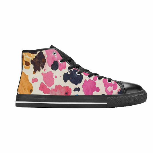 WOMEN'S Cow Animal Print High Top Canvas Cottagecore Custom Sneakers