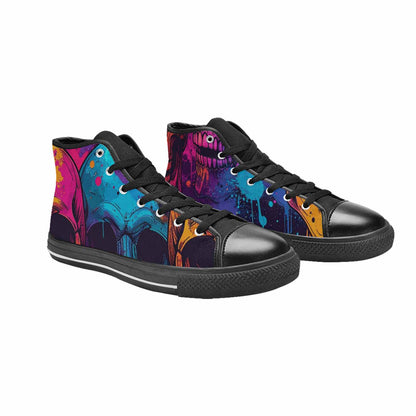 MEN'S Skulls Splatter Comic High Top Canvas Y2K Sneakers