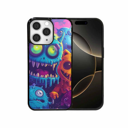 iPhone 15 Pro Max Case — Overlapping Endlessly No Empty Space Monsters, Custom Printed Phone Case