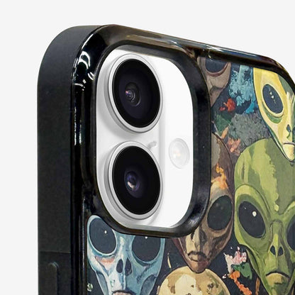 iPhone 16 Case — Aliens Camo Aliens Pattern Hundreds Of, Custom Printed Phone Case
