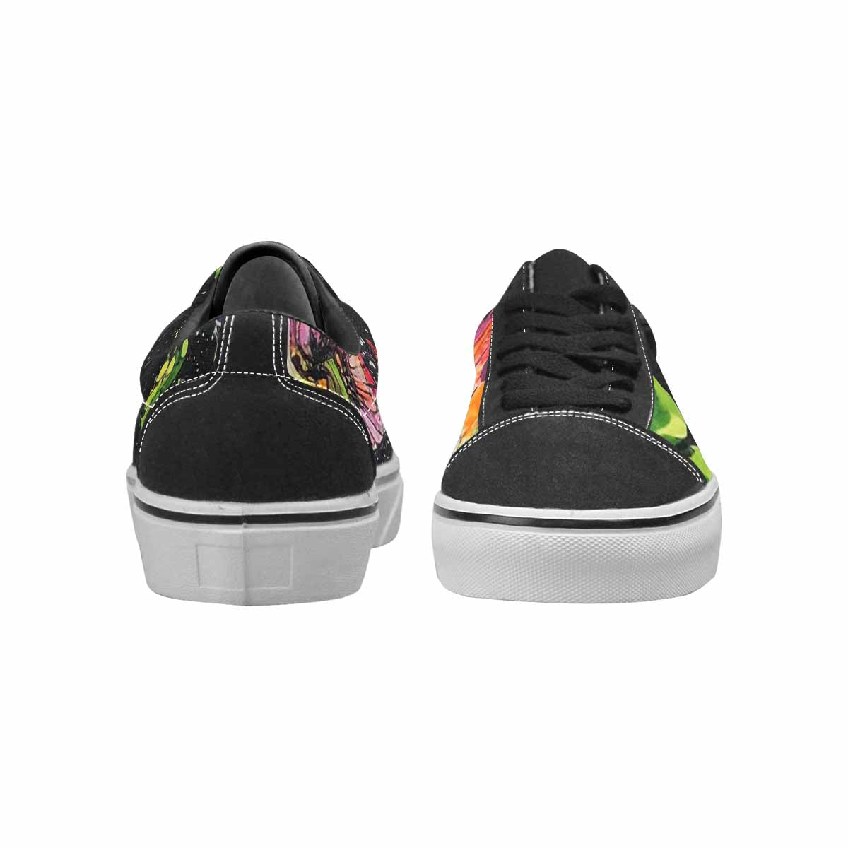 WOMEN'S Tie Lace-Up Canvas Vibrant Chaos Custom Sneakers