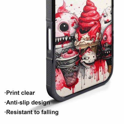 iPhone 17 Pro Case — Ice Cream Monsters Black Red Original, Custom Print Case Cover