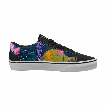 WOMEN'S Monet Impressionist Lace-Up Canvas Wallpaper Art Sneakers