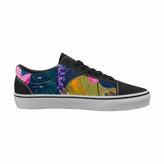 WOMEN'S Monet Impressionist Lace-Up Canvas Wallpaper Art Sneakers
