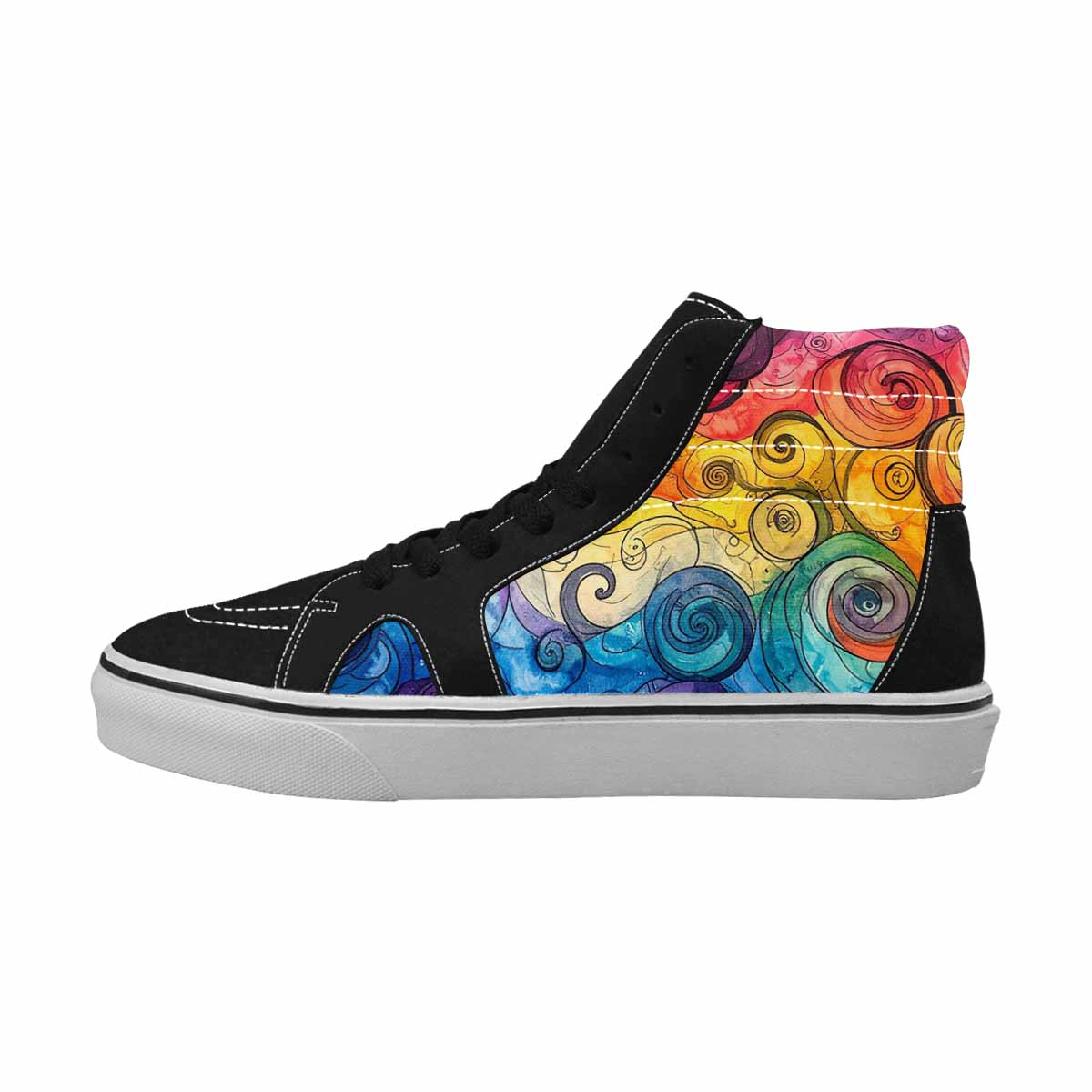 MEN'S Tie High Top Canvas Wallpaper Art Sneakers