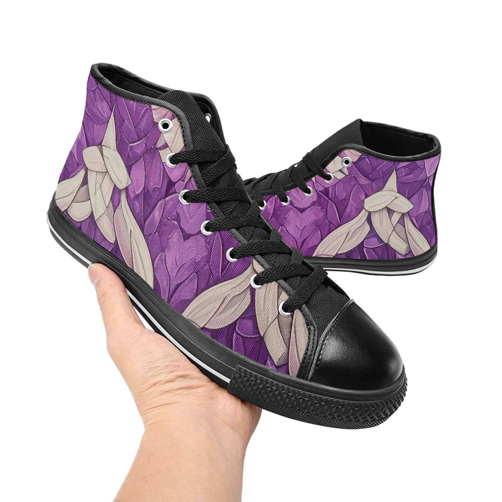 MEN'S Genderqueer Flag Color High Top Canvas Vibrant Chaos Custom Sneakers