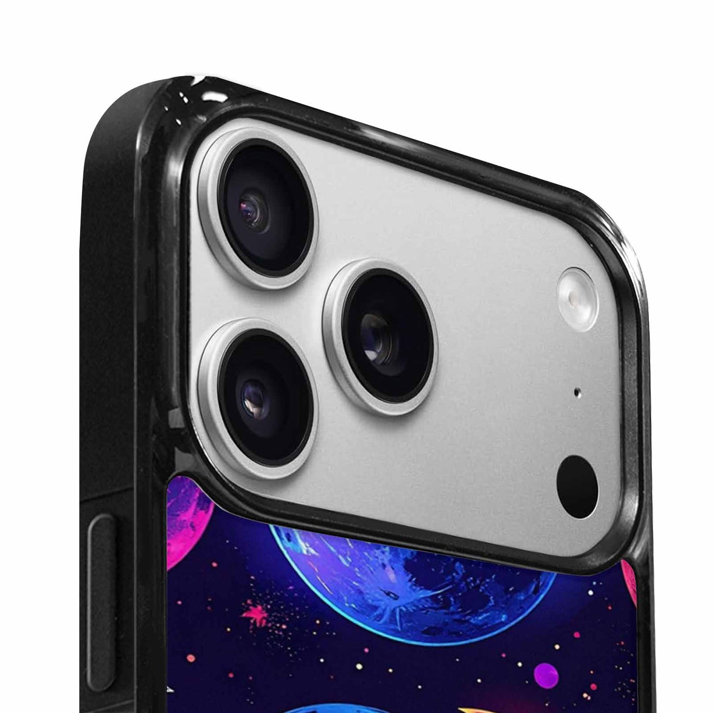 iPhone 17 Pro Case — Neon Winter Moon Seamless Cartoon Cute, Custom Print Case Cover