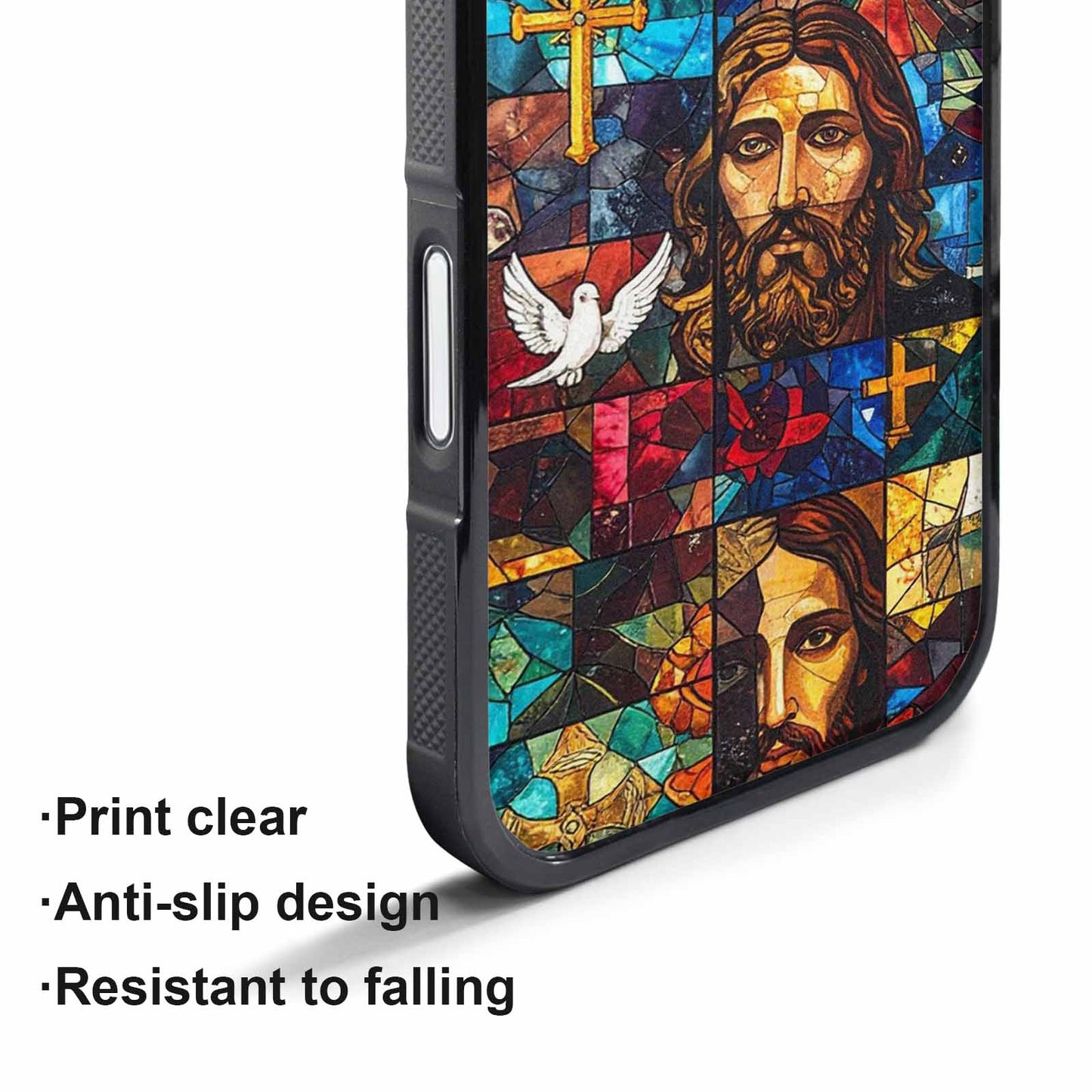 iPhone 17 Pro Max Case — Jesus Face Small Cross Original Art, Custom Print Case Cover