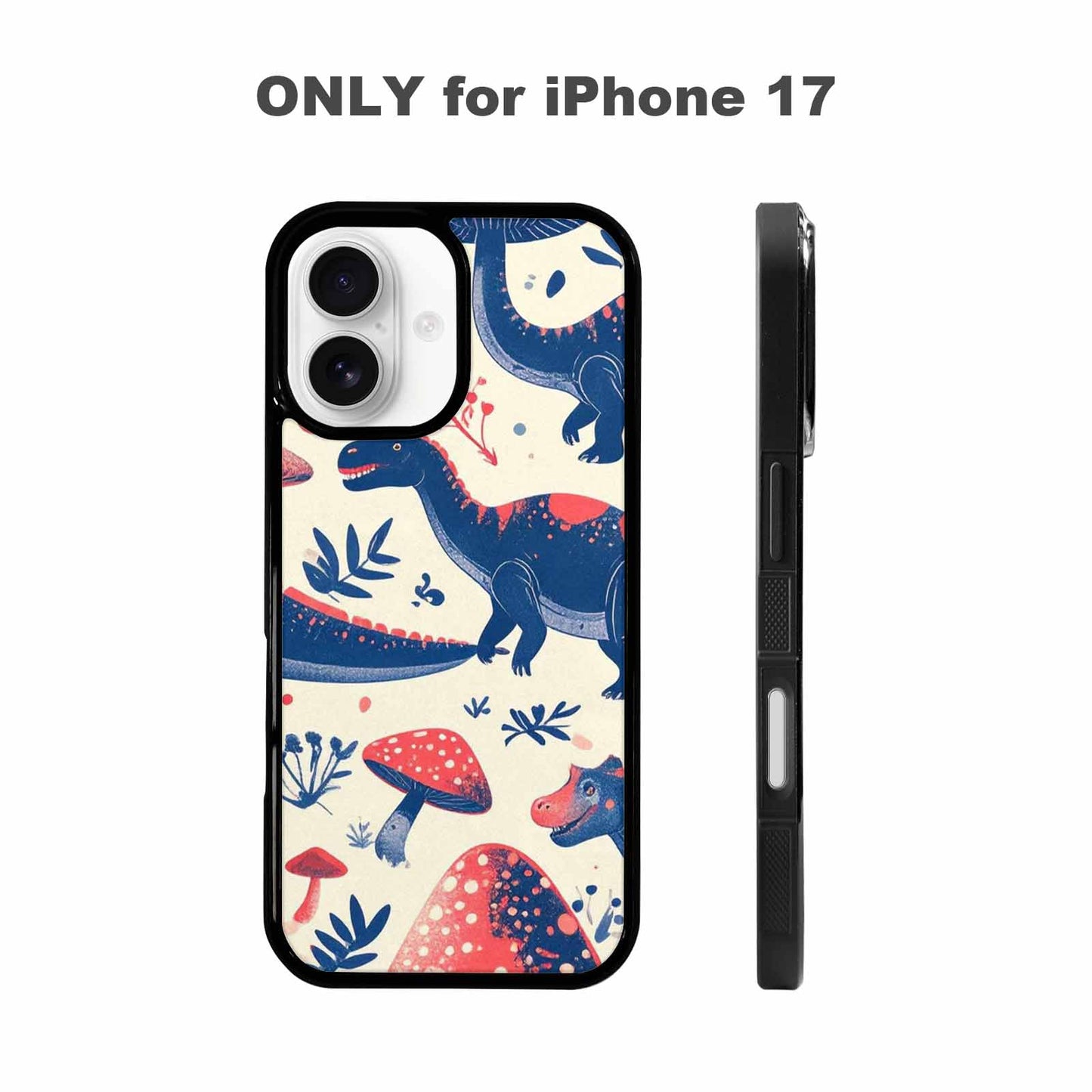 iPhone 17 Case — Vintage Dinosaurs Mushroom Retro Vintage, Custom Designed Case Cover
