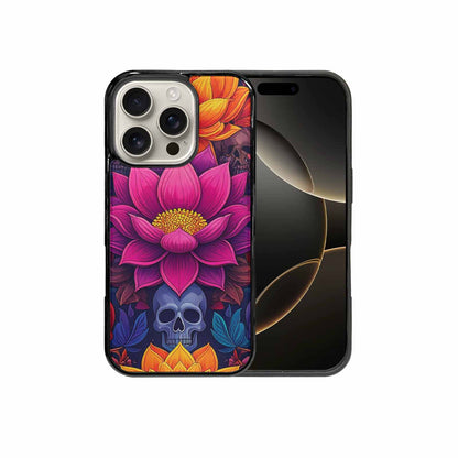 iPhone 16 Pro Case — Lotus Skulls, Personalized Phone Case