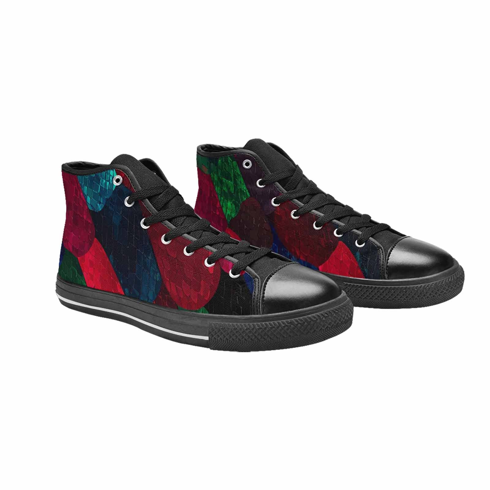 WOMEN'S Dark Snake Print High Top Canvas Y2K Shoes