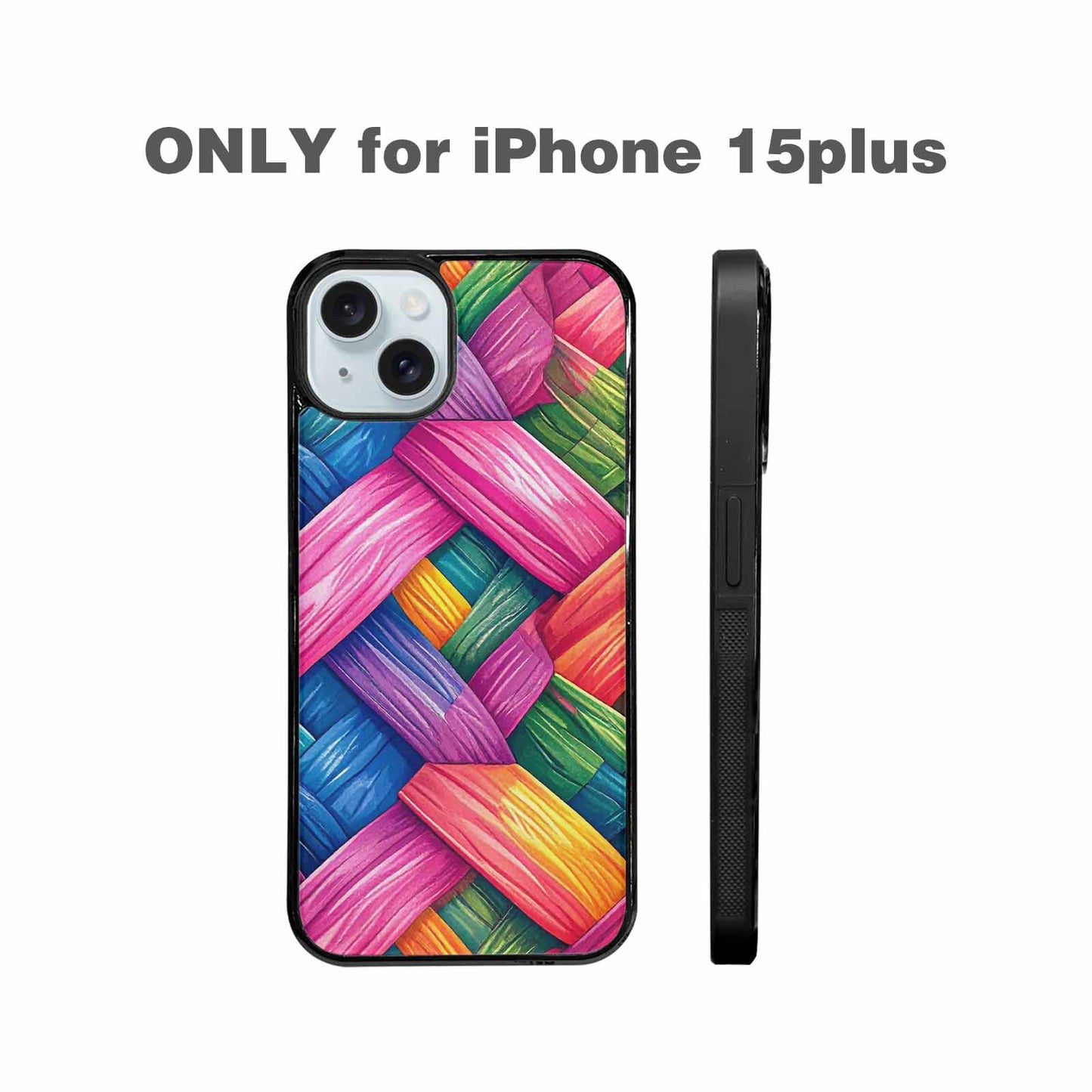 iPhone 15 Plus Case — Polysexual Flag Color Theme Small Rainbow, Unique Phone Case Design